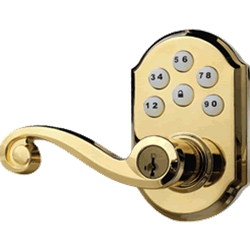 99120-004 - Motorized Lever Lock - Polished Brass