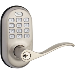 YRL210ZW619 Satin Nickel Z-Wave Push Button Lever Door Lock