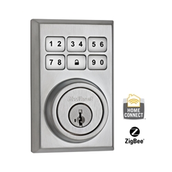 99100-020 - ZigBee Contemporary Style Motorized Deadbolt w/Home Connect - Polished Chrome