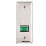 Securitron EEB3N-G 1" x 3/4" Rectangle Emergency Exit Green Button Narrow Stile
