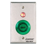 Securitron PB-G 1-1/2 Round Momentary DPST  Green Button Illuminated