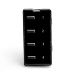 Simply Automated ZS24BS-BK Black 4 Thin Bar Button Faceplate