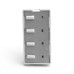 Simply Automated ZS24BS-W White 4 Thin Bar Button Faceplate