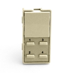 Simply Automated ZS25B-I Ivory 1 Rocker and 4 Thin Bar Button Faceplate