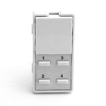 Simply Automated ZS25B-W White 1 Rocker and 4 Thin Bar Button Faceplate