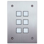 HAI 113A00-9 Omni-Bus 6-Button Wall Switch - Brushed Stainless