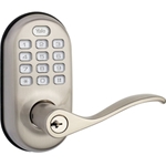 YRL210ZW619 Satin Nickel Z-Wave Push Button Lever Door Lock