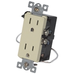 URD-V0-A Anywhere Almond Wall Receptacle - Wire In 12A