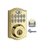 99140-001- 914 Motorized Deadbolt w/Home Connect - Polished Brass