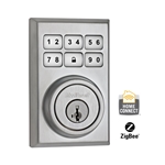 99100-020 - ZigBee Contemporary Style Motorized Deadbolt w/Home Connect - Polished Chrome